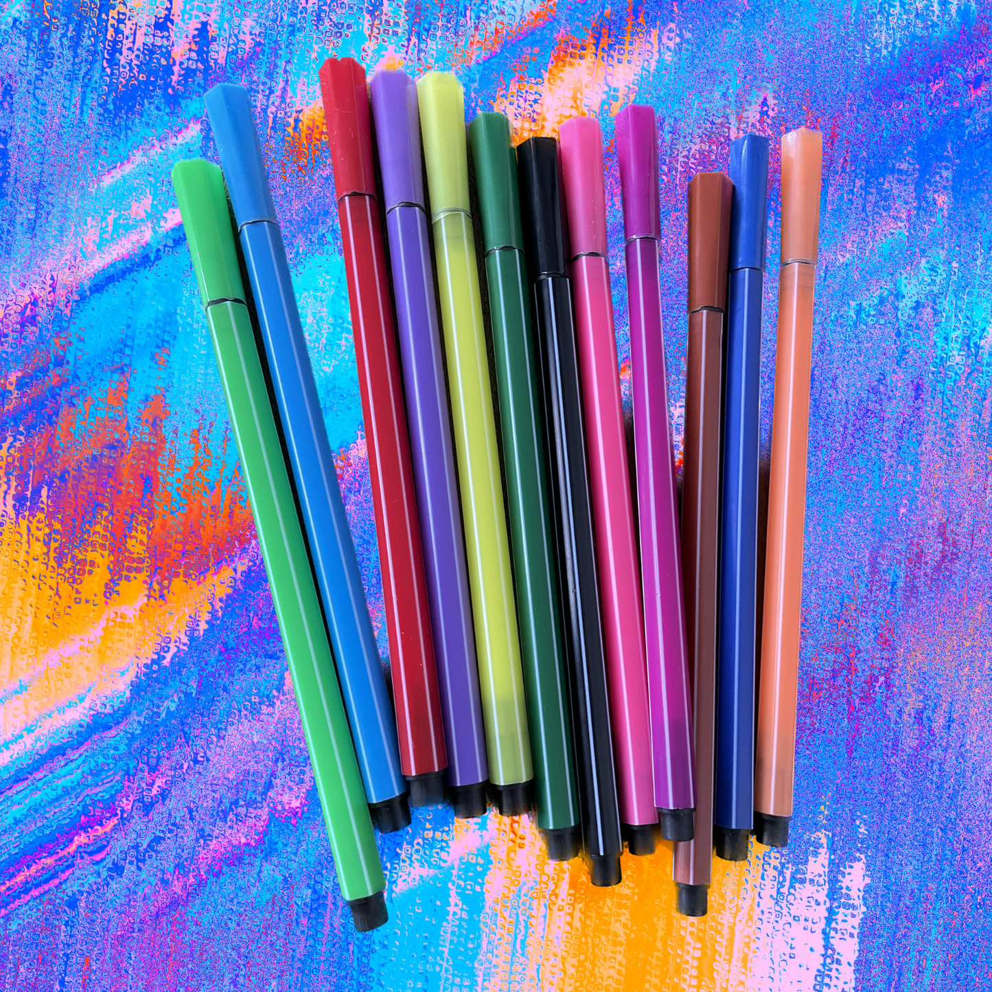 Set of coloured pens